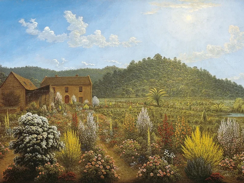 1767-John Glover - Veduta della casa e del giardino dell'artista, a Mills Plains, Van Diemen's Land, 1835 - Art Gallery of South Australia